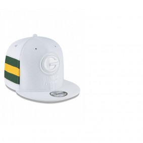 Green Bay Packers White 9FIFTY Snapback Adjustable 2018 Color Rush Hat - Men