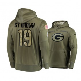 Green Bay Packers Equanimeous St. Brown Olive 2018 Salute To Service Hoodie - Men's