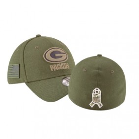 Green Bay Packers Olive 39THIRTY Flex 2018 Salute to Service Hat - Men