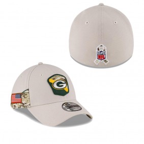 Men's Green Bay Packers Stone 2023 NFL Salute To Service 39THIRTY Flex Hat