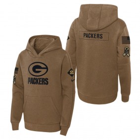Youth Green Bay Packers Brown 2023 NFL Salute To Service Club Fleece Pullover Hoodie