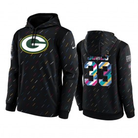 Green Bay Packers Aaron Jones Charcoal 2021 NFL Crucial Catch Therma Pullover Hoodie
