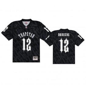 Green Bay Packers Aaron Rodgers Black Trapstar Football Jersey