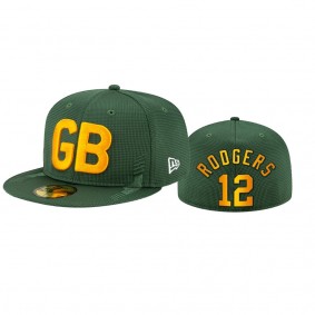 Green Bay Packers Aaron Rodgers Green 2021 NFL Sideline Hat