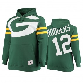 Green Bay Packers Aaron Rodgers Green Big Face Historic Logo Fleece Pullover Hoodie