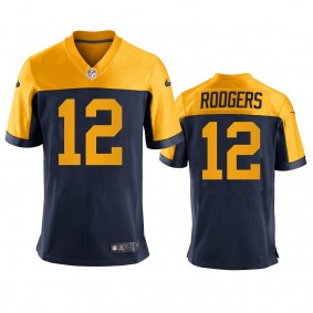 Green Bay Packers Aaron Rodgers 2021 Navy Throwback New Jersey