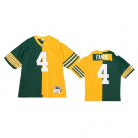 Green Bay Packers Brett Favre Green Gold 1996 Split Legacy Replica Jersey