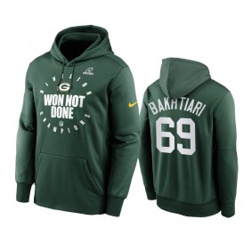 Green Bay Packers David Bakhtiari Green 2020 NFC North Division Champions Trophy Collection Pullover Hoodie