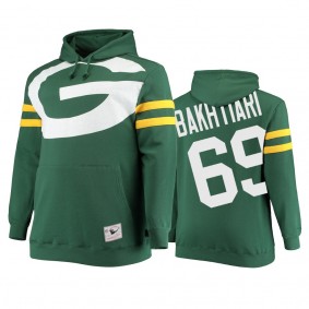 Green Bay Packers David Bakhtiari Green Big Face Historic Logo Fleece Pullover Hoodie