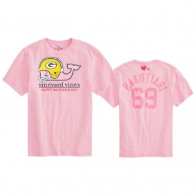 Women's Green Bay Packers David Bakhtiari Pink Mother's Day T-Shirt