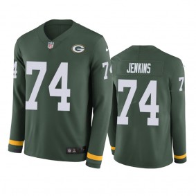 Green Bay Packers Elgton Jenkins Green Therma Long Sleeve Jersey