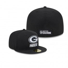 Men's Green Bay Packers Black 2023 Inspire Change 59FIFTY Fitted Hat
