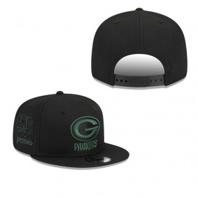 Men's Green Bay Packers Black Goth Side Script 9FIFTY Snapback Hat