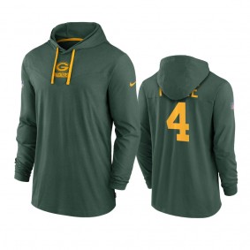 Men's Green Bay Packers Brett Favre Green Hoodie Tri-Blend Sideline Performance T-Shirt