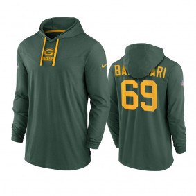Men's Green Bay Packers David Bakhtiari Green Hoodie Tri-Blend Sideline Performance T-Shirt