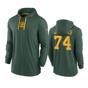 Men's Green Bay Packers Elgton Jenkins Green Hoodie Tri-Blend Sideline Performance T-Shirt