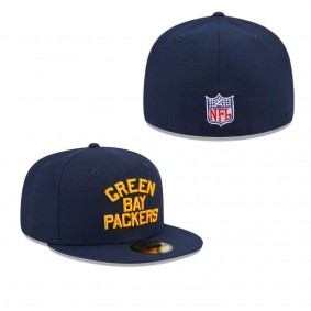 Men's Green Bay Packers Navy Throwback Main 59FIFTY Fitted Hat