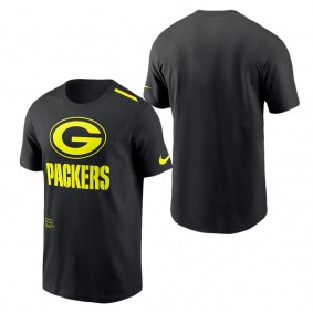 Men's Green Bay Packers Nike Black Volt Performance T-Shirt