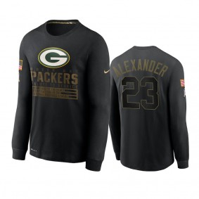 Green Bay Packers Jaire Alexander Black 2020 Salute To Service Sideline Performance Long Sleeve T-shirt