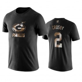 Mason Crosby Green Bay Packers Black Golden 100th Season Name & Number T-Shirt