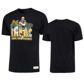 Green Bay Packers Brett Favre Black Photo Real Retired Player T-Shirt