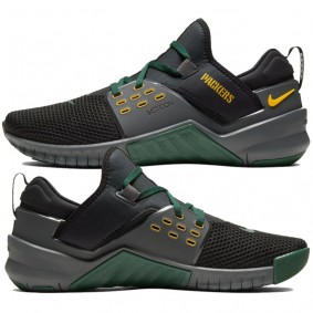 Men's Nike Free Metcon 2 Green Bay Packers Black Shoes