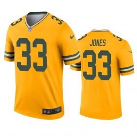Green Bay Packers Aaron Jones Gold Inverted Legend Jersey