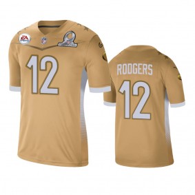Green Bay Packers Aaron Rodgers Gold 2021 NFC Pro Bowl Game Jersey