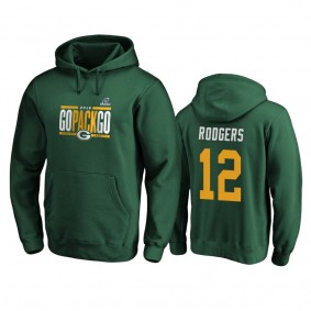 Green Bay Packers Aaron Rodgers Green 2019 NFL Playoffs Hometown Checkdown Pullover Hoodie