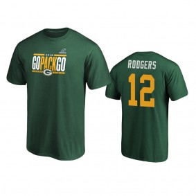 Green Bay Packers Aaron Rodgers Green 2019 NFL Playoffs Hometown Checkdown T-Shirt