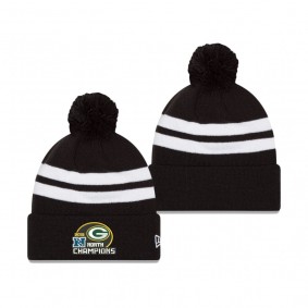 Green Bay Packers Black 2019 NFC North Division Champions Stripe Cuffed Pom Knit Hat