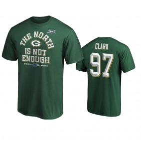 Green Bay Packers Kenny Clark Green 2019 NFC North Division Champions Cover Two T-Shirt