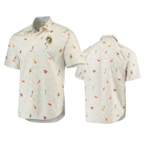 Green Bay Packers White Beach-cation Throwback Button-Up Woven Shirt