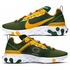 Men's Nike React Element 55 Green Bay Packers Green Shoes