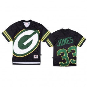 Green Bay Packers Aaron Jones Mitchell & Ness Black Big Face Jersey - Men's