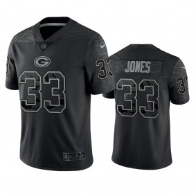 Green Bay Packers Aaron Jones Black Reflective Limited Jersey