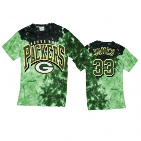 Green Bay Packers Aaron Jones Green Tri Dye Vintage Tubular T-shirt
