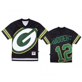 Green Bay Packers Aaron Rodgers Mitchell & Ness Black Big Face Jersey - Men's