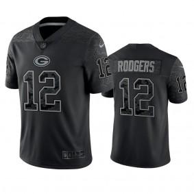 Green Bay Packers Aaron Rodgers Black Reflective Limited Jersey