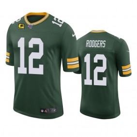 Green Bay Packers Aaron Rodgers Green Vapor Limited Captain Patch Jersey