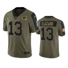 Green Bay Packers Allen Lazard Olive 2021 Salute To Service Limited Jersey