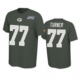 Green Bay Packers Billy Turner Green 100th Season Player Pride T-Shirt