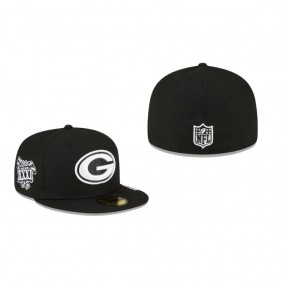 Green Bay Packers Black 59FIFTY Fitted Hat