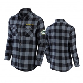 Green Bay Packers Black NFL x Darius Rucker Flannel Button-Up Shirt