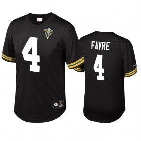 Green Bay Packers Brett Favre Black Retired Player Name Number Mesh T-Shirt
