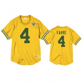 Green Bay Packers Brett Favre Gold Throwback 75th Anniversary Jersey