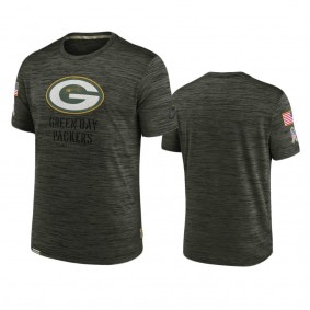 Green Bay Packers Brown 2022 Salute To Service Velocity Team T-Shirt
