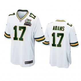 Green Bay Packers Davante Adams White 4X Super Bowl Champions Patch Game Jersey