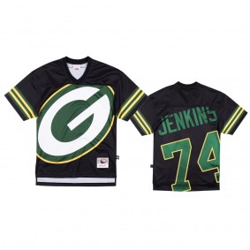 Green Bay Packers Elgton Jenkins Mitchell & Ness Black Big Face Jersey - Men's