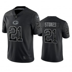 Green Bay Packers Eric Stokes Black Reflective Limited Jersey